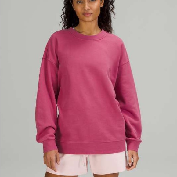 LULULEMON RARE PERFECTLY OVERSIZED CREW PINK LYCHEE - Picture 4 of 6